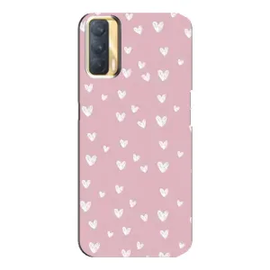 Чехол с розовым рисунком для Oppo A33 (Сердечки на розовом)
