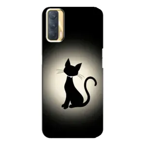 Чехол с принтом для Oppo A33 (AlphaPrint) Модные коты (Силуэт котика)