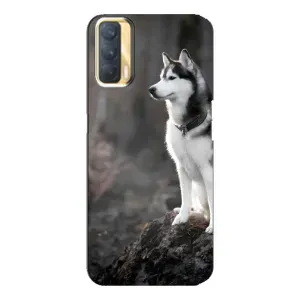 Чехол с Хаски для Oppo A33 - (AlphaPrint) (Верный пес)