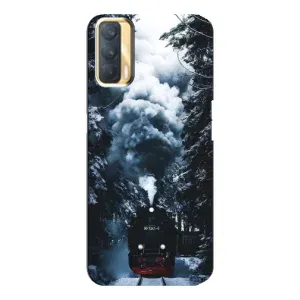 Новогодние, Праздничные Чехлы для Oppo A33 - 2024 год (Зимний поезд)