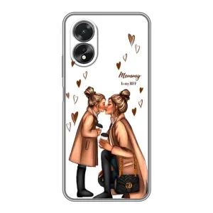 Чехол с печатью для Oppo A38 - (Мама с ребенком) (AlphaPrint) (Дочка и мама)