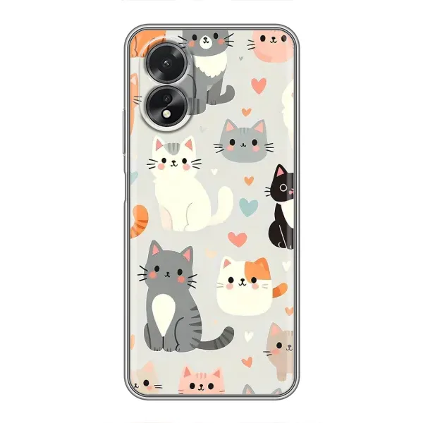 Чехол с принтом «Коллаж котов» для OPPO A38