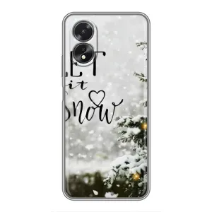 Новогодние, Праздничные Чехлы для Oppo A38 - 2024 год (Let it snow)