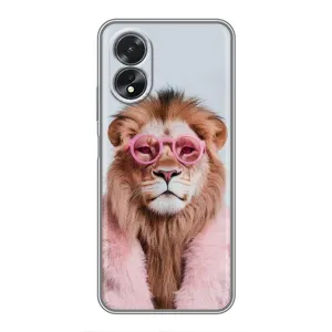 Чохол з принтом стильні тварини для OPPO А38 (Лев в окулярах)