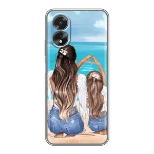 Чехол с печатью для Oppo A38 - (Мама с ребенком) (AlphaPrint)