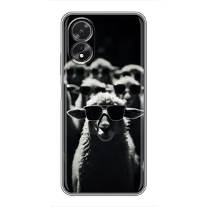 Чохол з принтом стильні тварини для OPPO А38 (Овечка в окулярах)