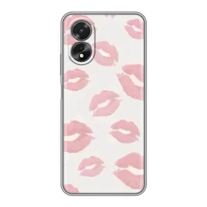 Чехол с розовым рисунком для Oppo A38 (Розовые губы)