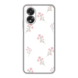 Чехол с розовым рисунком для Oppo A38 (Розовые цветы)