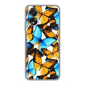 Чохол з принтом для OPPO А38 - (Прикольні) (AlphaPrint) (Яскраві метелики)