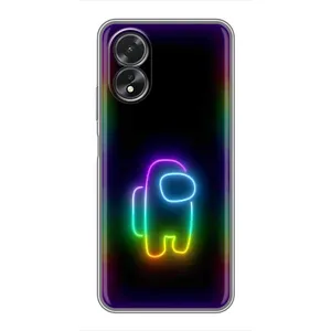 Чехол Амонг Ас для Oppo A38 (AlphaPrint) (Яркий скин)