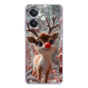 Яркий чехол для OPPO A3x с Зимними Оленятами