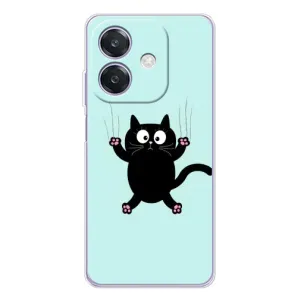 Чохол з принтом для OPPO A3x (AlphaPrint) Модні коти (Падаючий кіт)