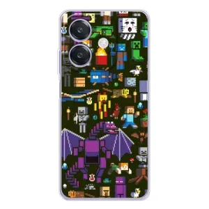 Чохол Майнкрафт на OPPO A40m (AlphaPrint) Minecraft (Колаж Майнкрафт)