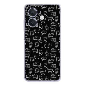 Чохол з принтом для OPPO A40m (AlphaPrint) Модні коти (Маленькі котики)