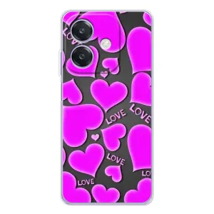 Чехлы для любимой на А40м (VPrint) (Pink hearts)