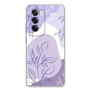 Силконовий чохол з принтом в квітах на OPPO A5 5G (Фіолетове листя абстракція)