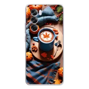 Чохол з принтом «Кава і гарбузики» для OPPO A5 5G
