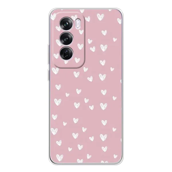 Чехол с принтом «Сердечки на розовом» для OPPO A5 5G