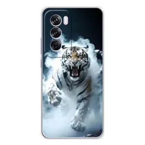 Чохол з картинкою 'Хижаки' для OPPO A5 5G (Білий тигр у диму)