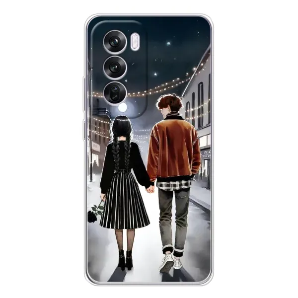Чехол с принтом «Уэнздей и Тайлер» для OPPO A5 5G
