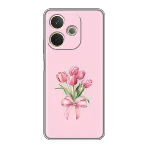 Чехол с розовым рисунком для OPPO A5 Pro (Букет цветов)