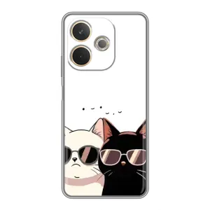 Чехол с рисунком кот на OPPO A5 Pro (Коты в очках)