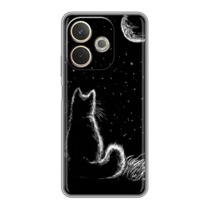 Чохол з принтом для OPPO A5 Pro (AlphaPrint) Модні коти (Котик і місяць)