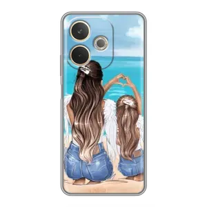 Чехол с печатью для OPPO A5 Pro - (Мама с ребенком) (AlphaPrint) (Мама с доченькой)