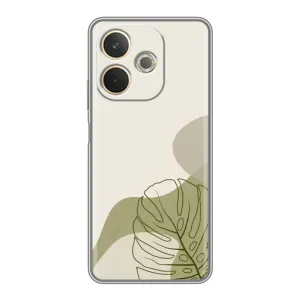 Силиконовый чехол с принтом в цветах на OPPO A5 Pro (Зеленая монстера дизайн)
