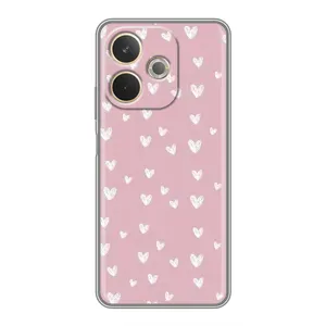 Чехол с розовым рисунком для OPPO A5 Pro (Сердечки на розовом)
