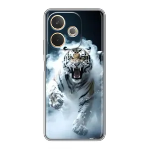 Чохол з картинкою 'Хижаки' для OPPO A5 Pro (Білий тигр у диму)