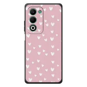 Чехол с розовым рисунком для OPPO A5 (Сердечки на розовом)