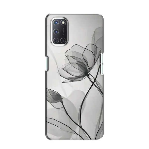 Чехол с принтом «Черные цветы» для OPPO A52