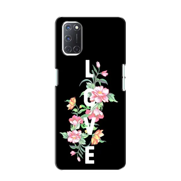 Чехол с принтом «Цветы LOVE» для OPPO A52