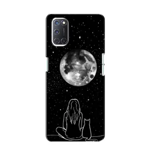 Чехол с рисунком кот на Oppo A52 (Девушка с котом)