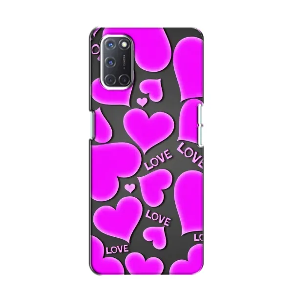 Чехол с принтом «Pink hearts» для OPPO A52