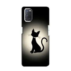 Чехол с принтом для Oppo A52 (AlphaPrint) Модные коты (Силуэт котика)