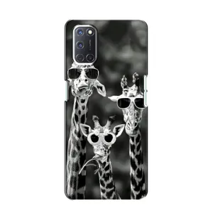 Силиконовый чехол с КАРТИНКАМИ лето для Oppo A52 (AlphaPrint) (Жирафы в очках)