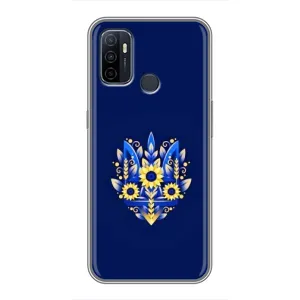 Чехлы для Oppo A53 Укр. Символика (AlphaPrint) (Цветочный Герб)