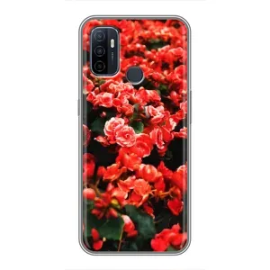 Чехол с принтом «Цветы красные» для OPPO A53