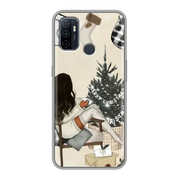 Чохол з принтом «Дівчина з ялинкою» для OPPO A53 Чохол з принтом «Дівчина з ялинкою» для OPPO A53