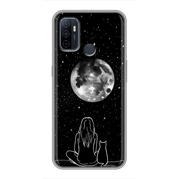Чехол с принтом «Девушка с котом» для OPPO A53 Чехол с принтом «Девушка с котом» для OPPO A53