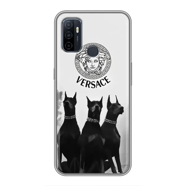 Чехол с принтом «Доберман Версаче» для OPPO A53