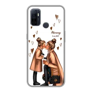 Чехол с печатью для Oppo A53 - (Мама с ребенком) (AlphaPrint) (Дочка и мама)