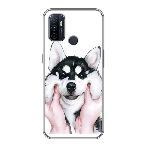 Чехол с принтом «Довольный Хаски» для OPPO A53