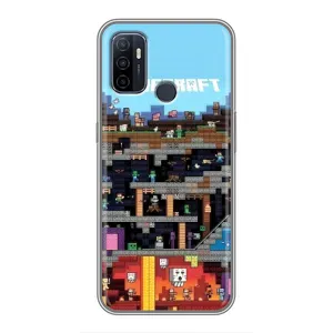 Чехол Майнкрафт на Oppo A53 (AlphaPrint) Minecraft (фон Minecraft)