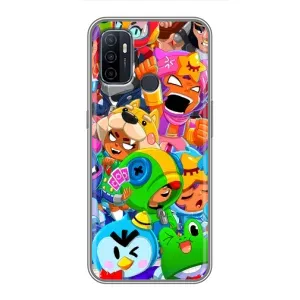 Чехлы Brawl Stars для Oppo A53 (AlphaPrint) (Герои Бравл Старс)