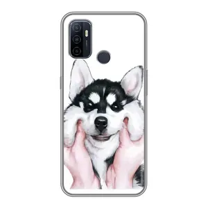 Чехол с Хаски для Oppo A53 - (AlphaPrint)