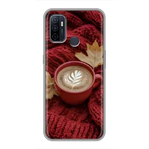 Чехол с уникальным дизайном «Осень с кофе» для Oppo A53 (Кофе на пледе)