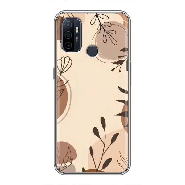 Чехол с принтом «Коричневые цветы» для OPPO A53 Чехол с принтом «Коричневые цветы» для OPPO A53